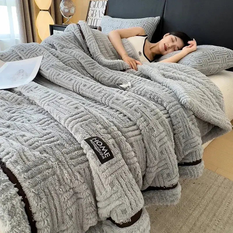 Brown Cream Fleece Blanket