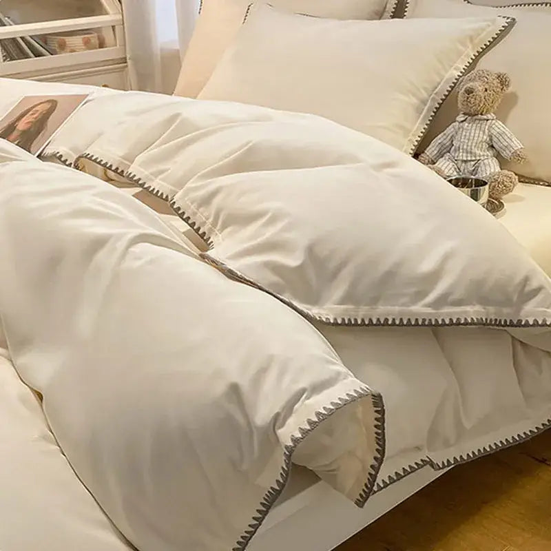 Gray Zigzag Quilted Bedding