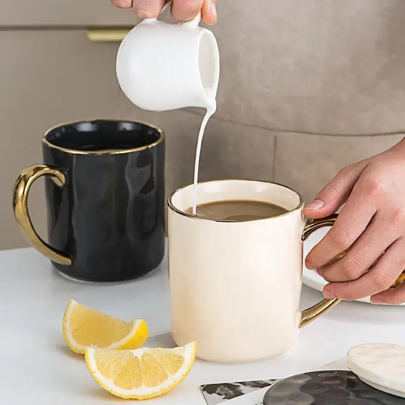 Navy Gold Rim Mug Set