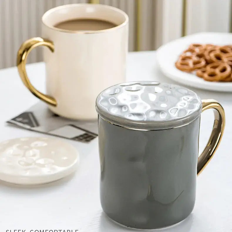 Navy Gold Rim Mug Set