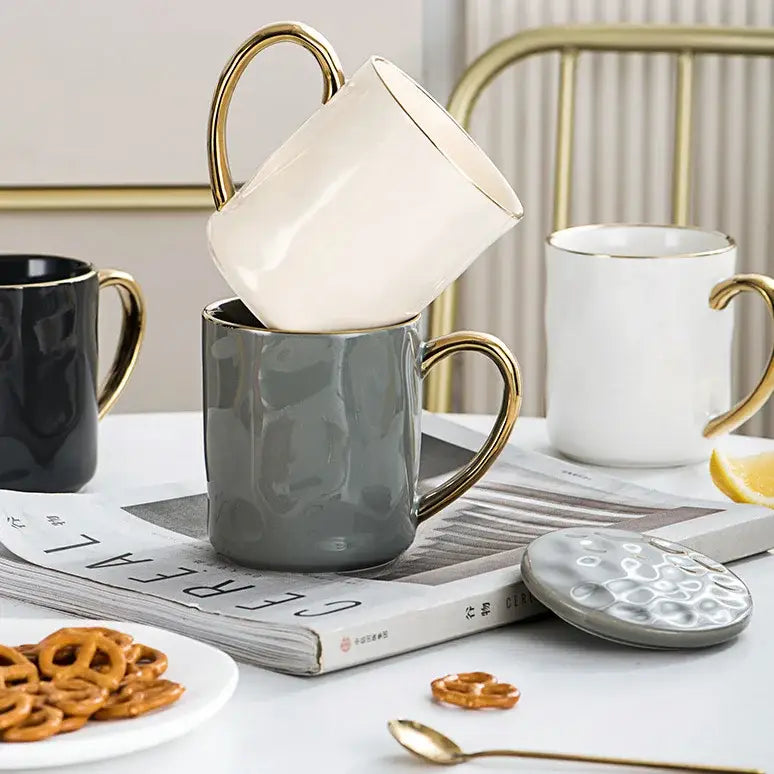 Navy Gold Rim Mug Set