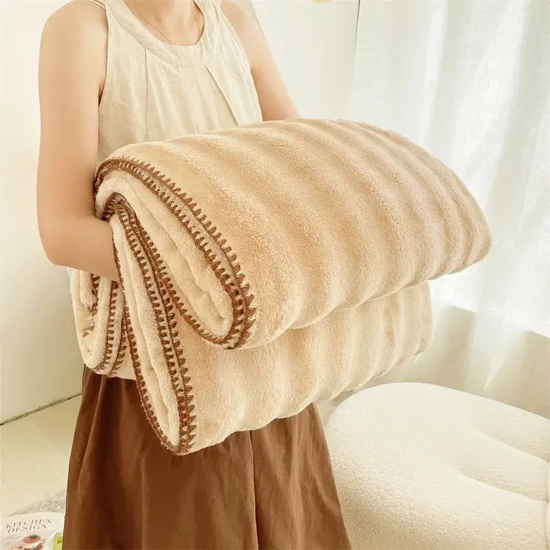 Cream Velvet Sofa Throw