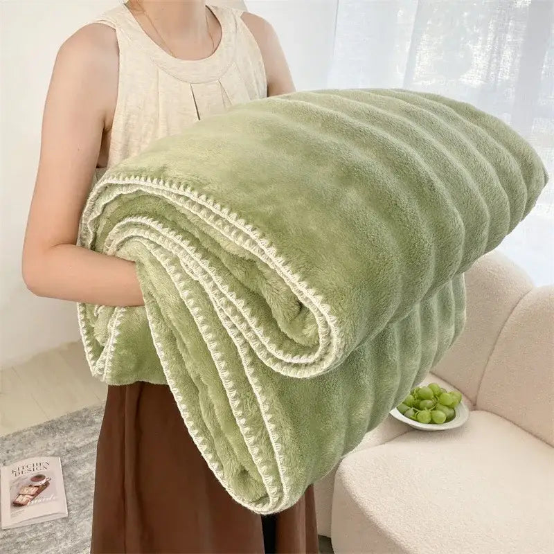 Cream Velvet Sofa Throw