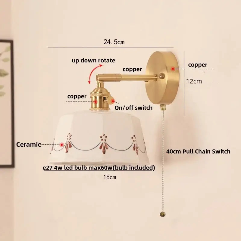 Cream Ceramic LED Wall Lamp
