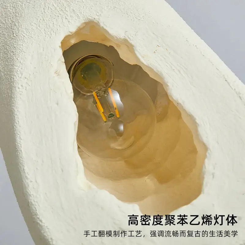 Cream Ceramic Pendant Light Handmade Cement