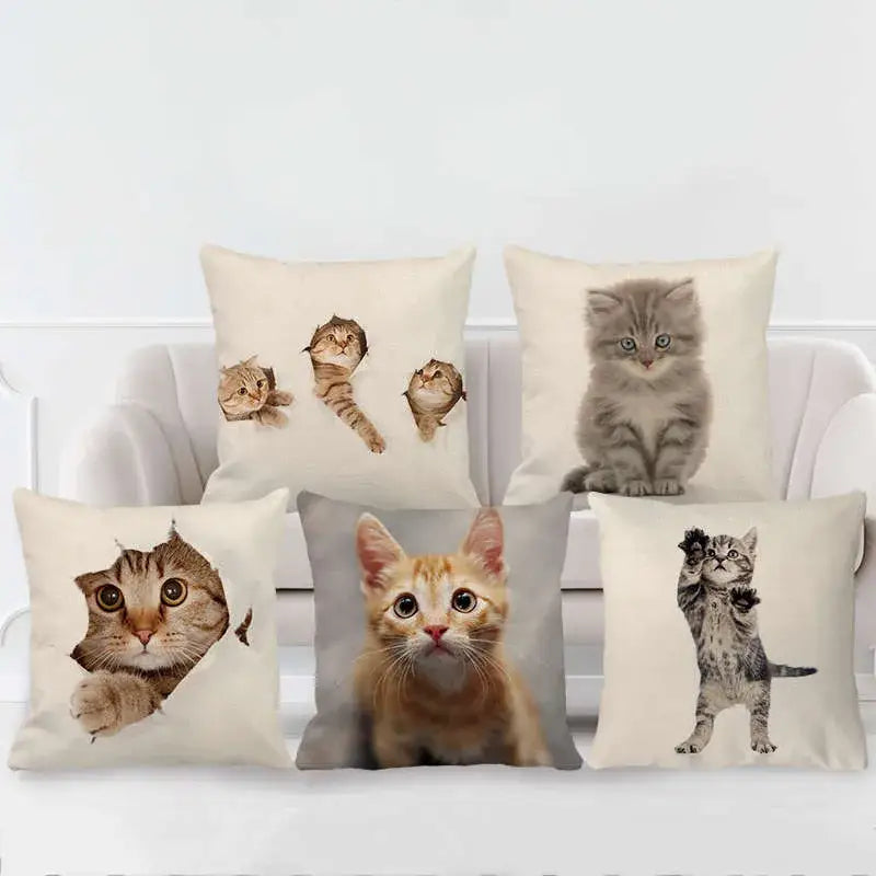 Cat Face Cushion Cover