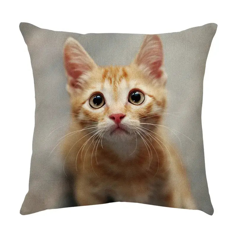 Cat Face Cushion Cover