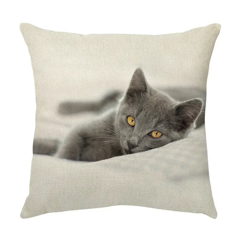 Cat Face Cushion Cover