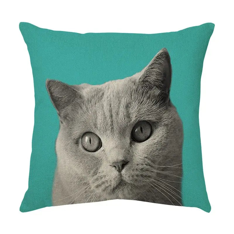 Cat Face Cushion Cover