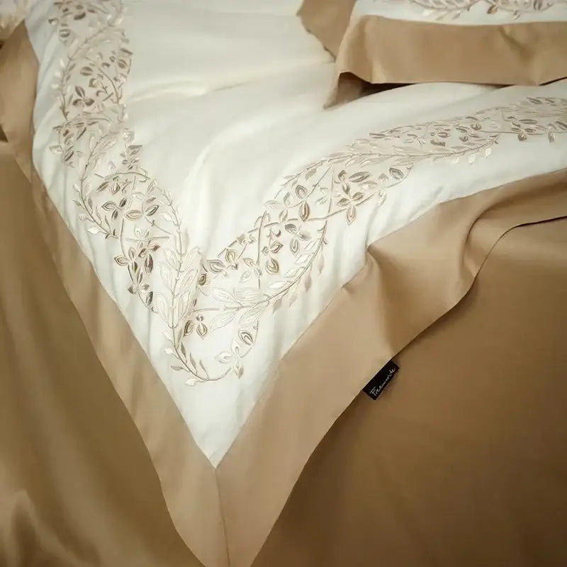 Cream Cotton Duvet Cover With Satin Finish
