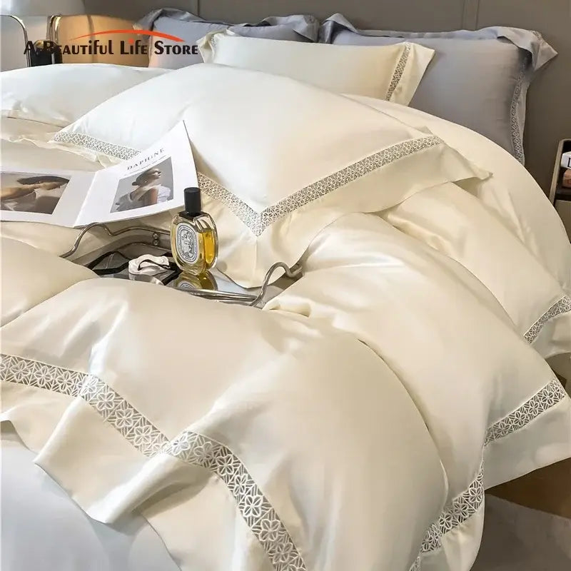 Cream Lace Eucalyptus Bedding