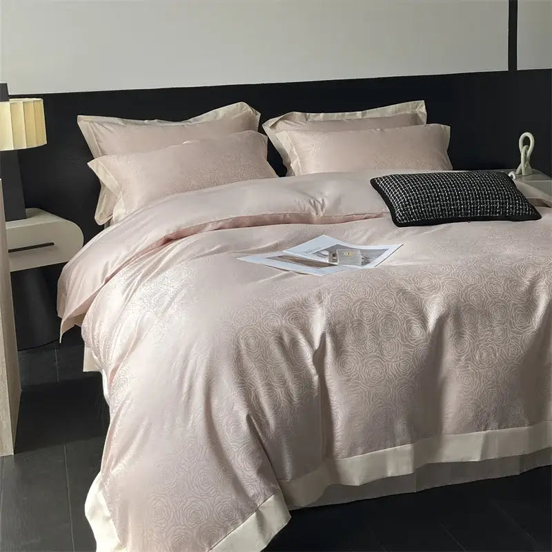 Cream Satin Jacquard Bedding