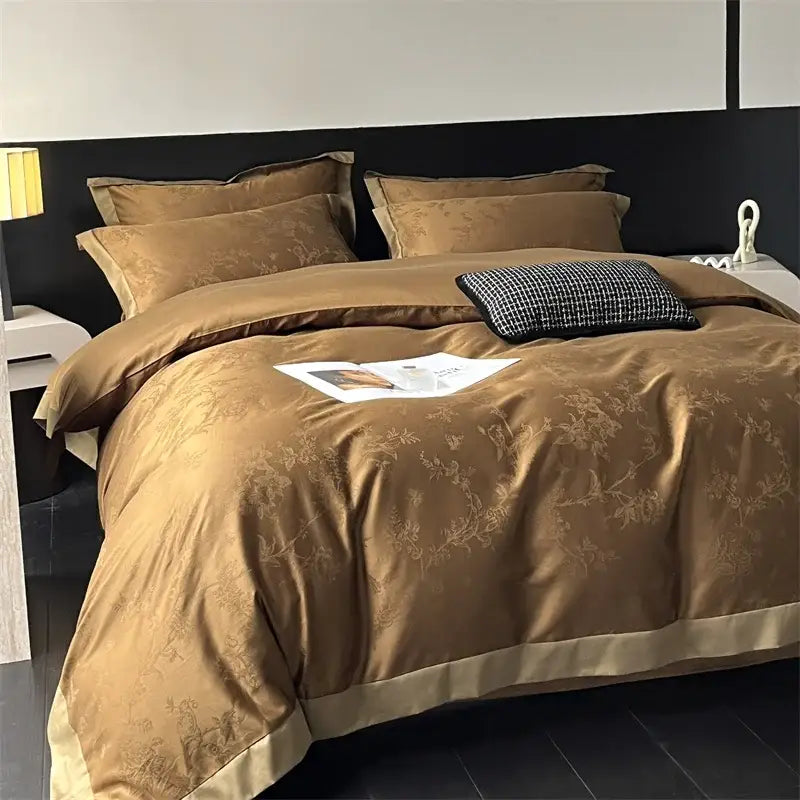 Cream Satin Jacquard Bedding