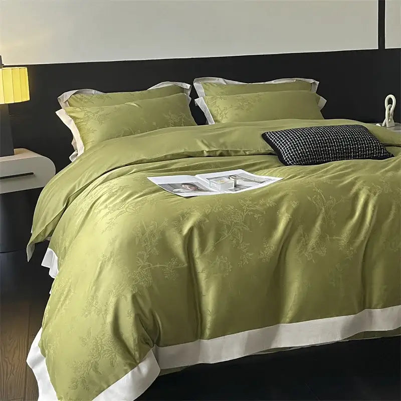 Cream Satin Jacquard Bedding