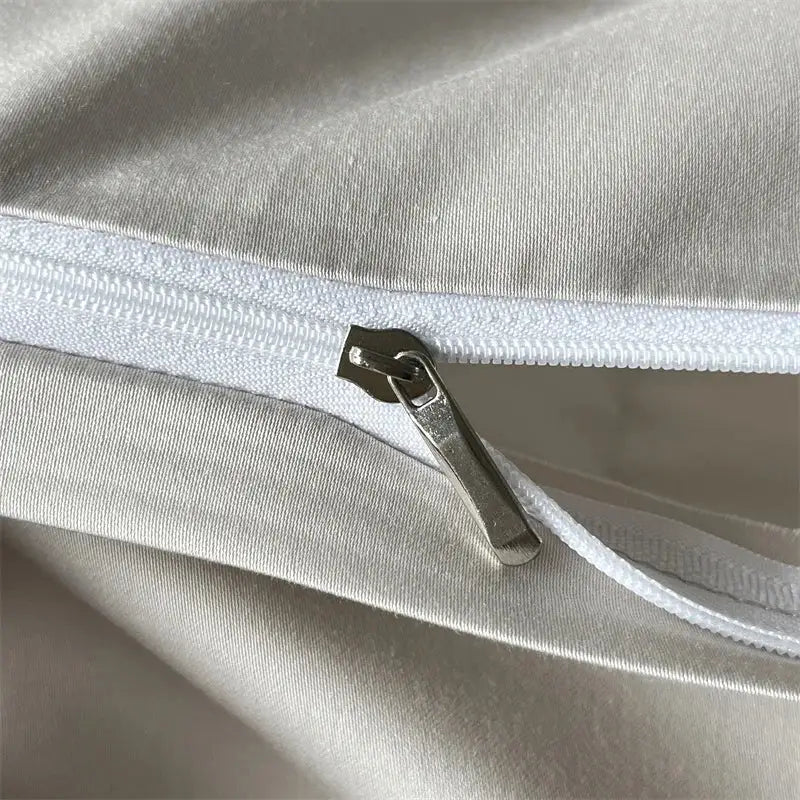 Cream Satin Jacquard Bedding