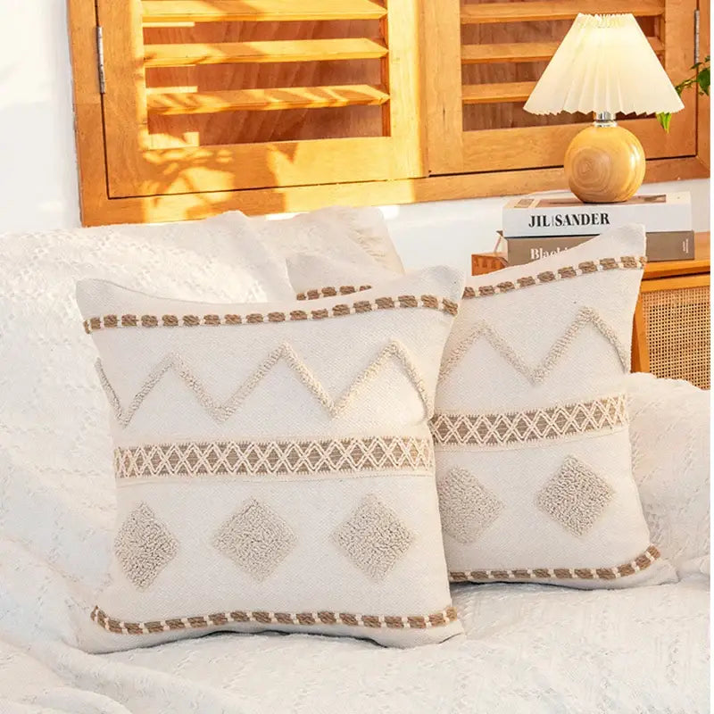 Cream Tufted Cushion Cover