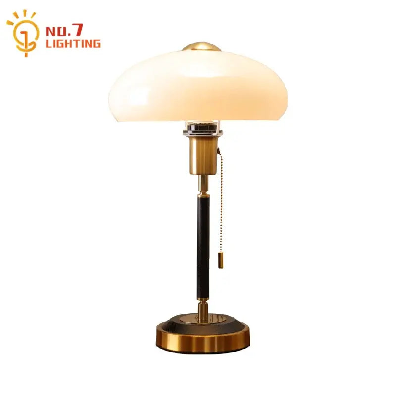 Cream Glass Mushroom Lamp