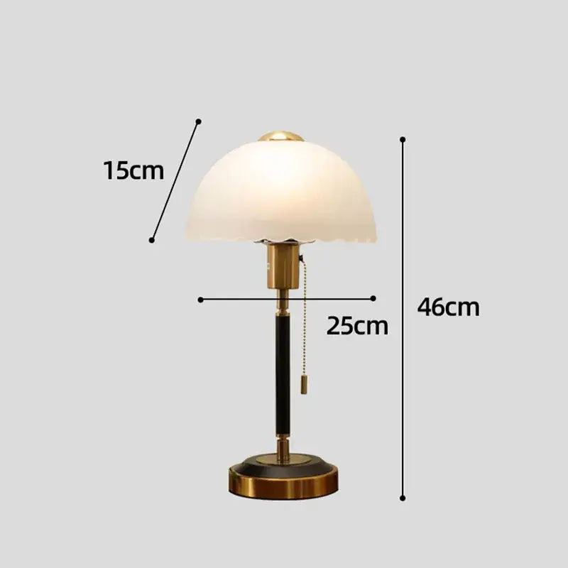 Cream Glass Mushroom Lamp