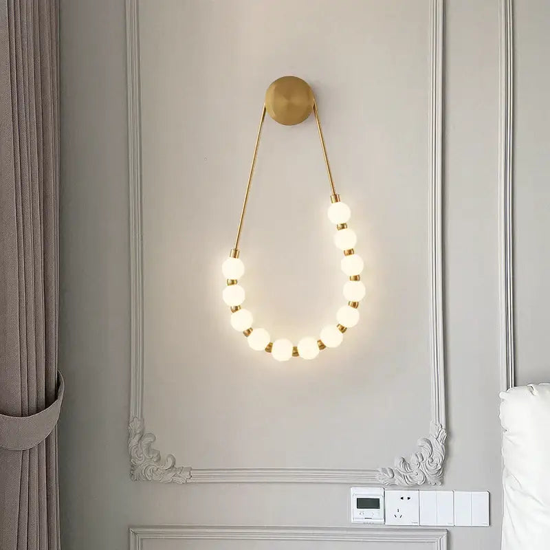 Cream Gold Globe Wall Sconce