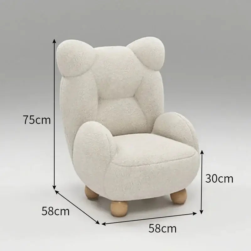 Beige Lamb Velvet Chair