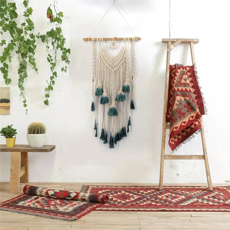 Lavender Macrame Cotton Tapestry