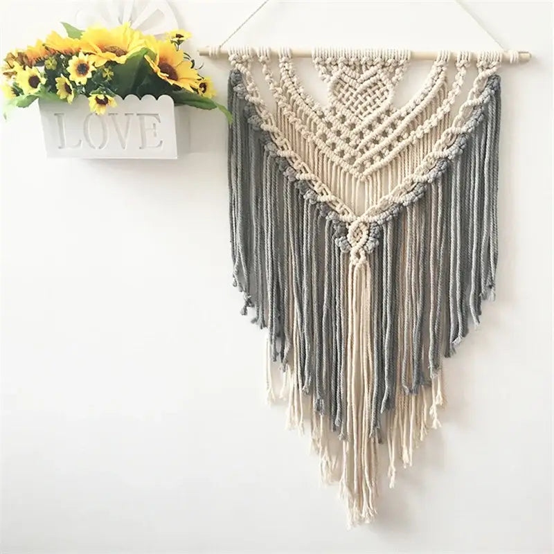 Lavender Macrame Cotton Tapestry