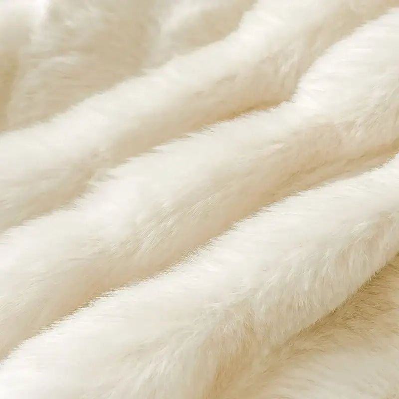 Cream Rabbit Fur Bedding