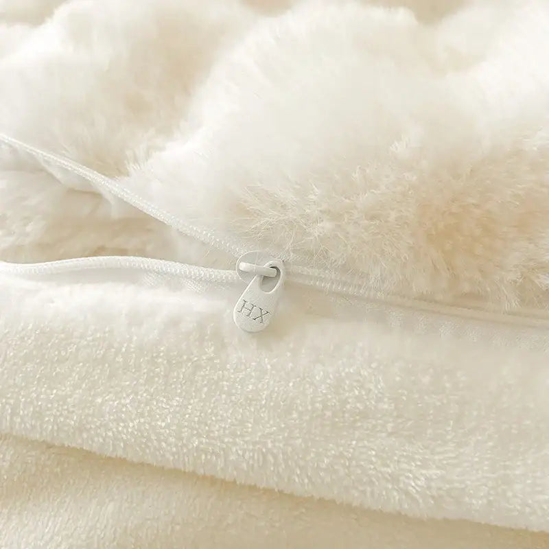 Cream Rabbit Fur Bedding