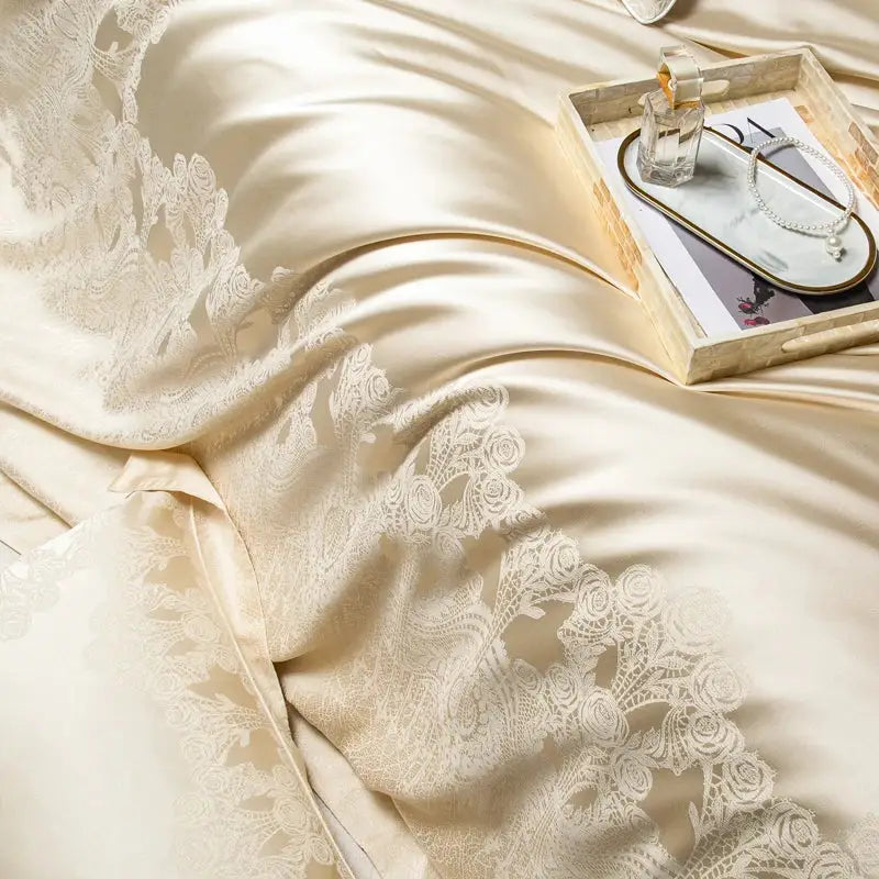 Cream Jacquard Cotton Bedding