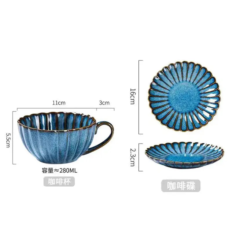 Cream Scalloped Tea Cup Set