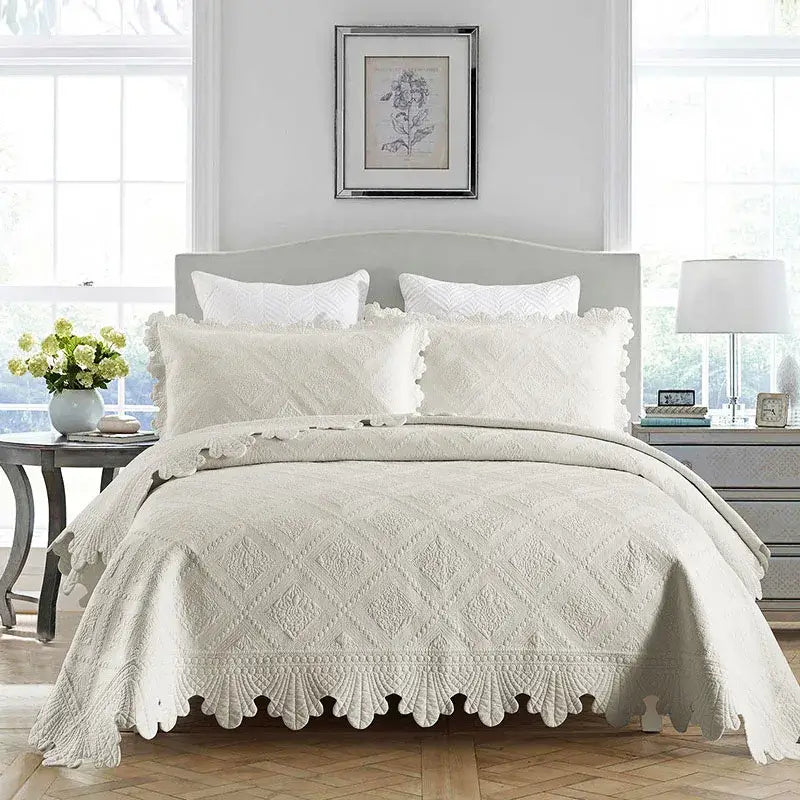 Cream Diamond Cotton Quilt
