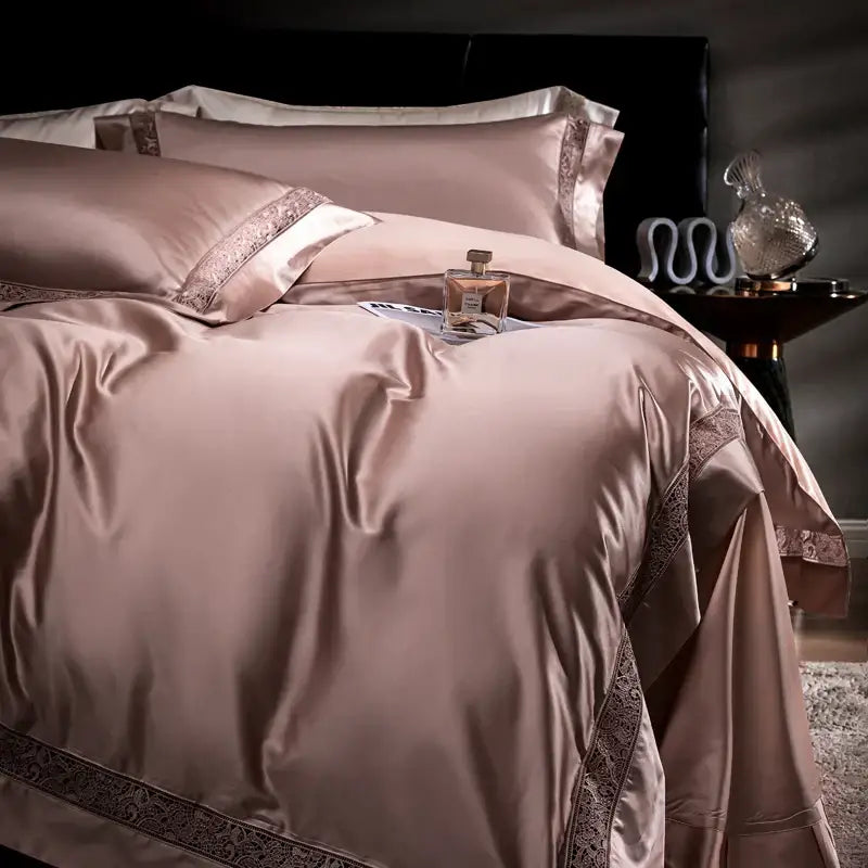 Silver Damask Lyocell Bedding Set