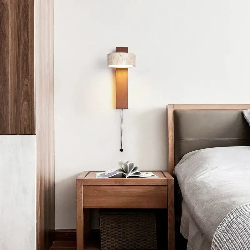 Walnut Concrete Sconce Lamp