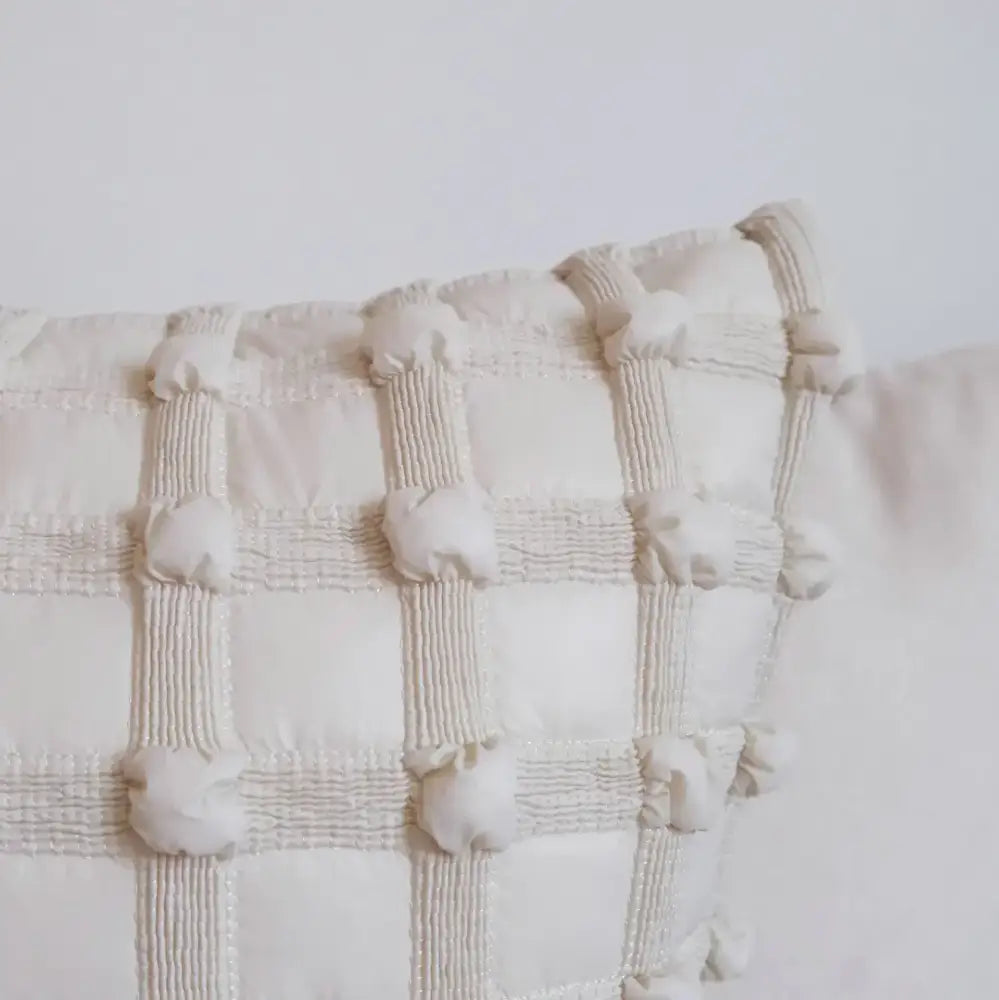 White Plaid Bubble Cushion