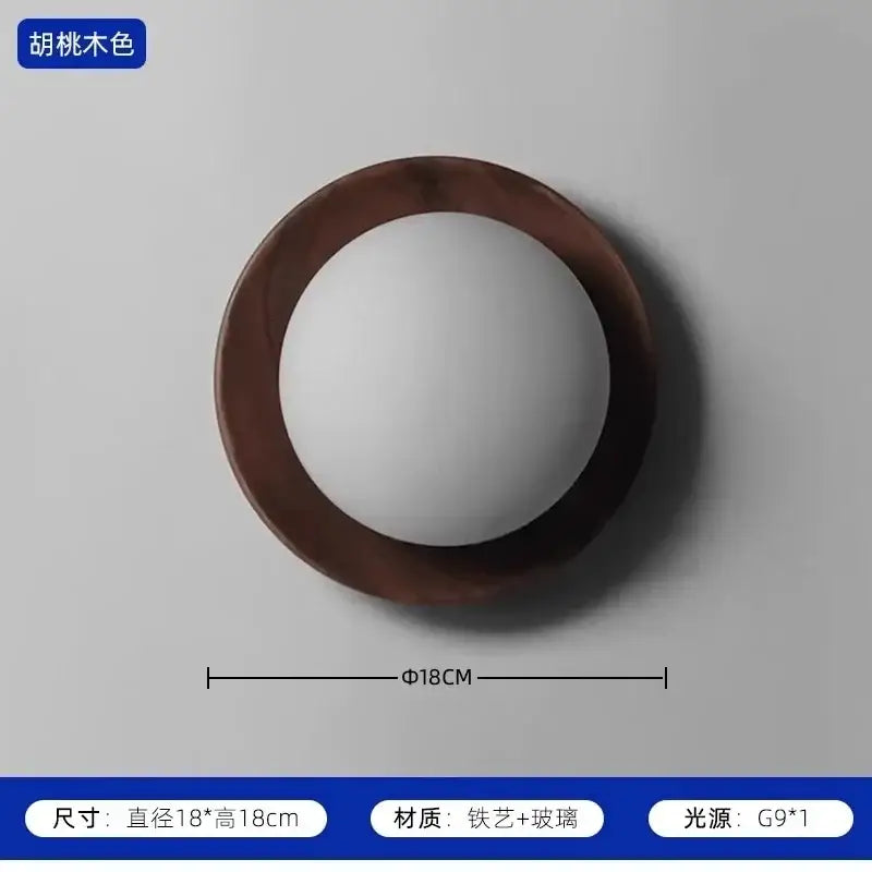 Wood Glass Wall Light