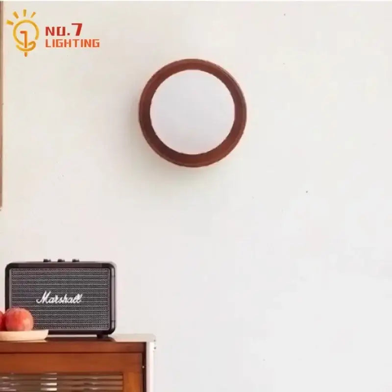 Wood Glass Wall Light