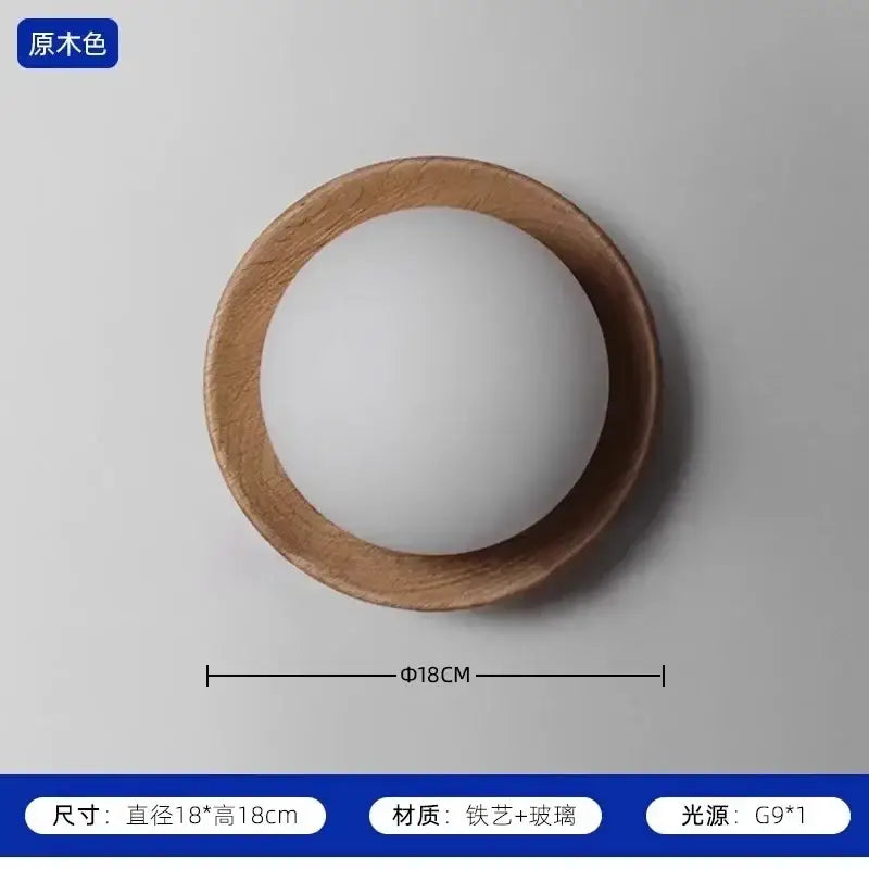 Wood Glass Wall Light
