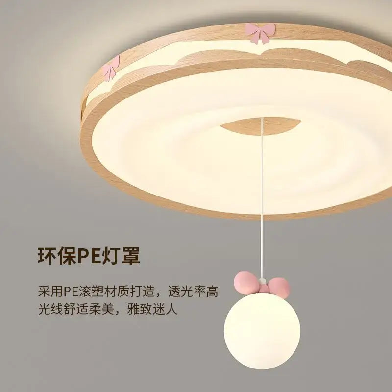Walnut Round Hanging Light