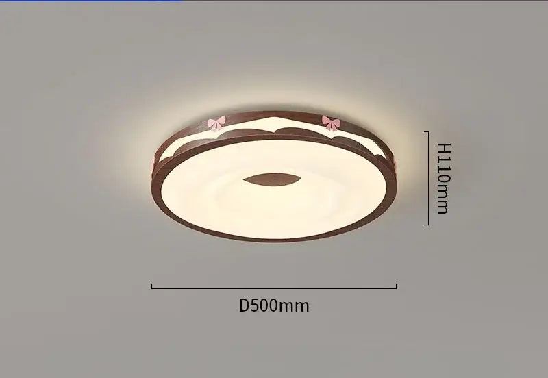 Walnut Round Hanging Light
