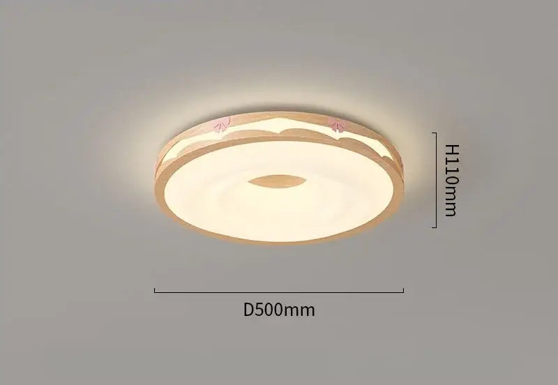 Walnut Round Hanging Light