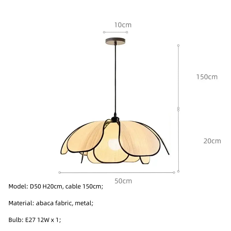 Abaca Fabric Petal Pendant