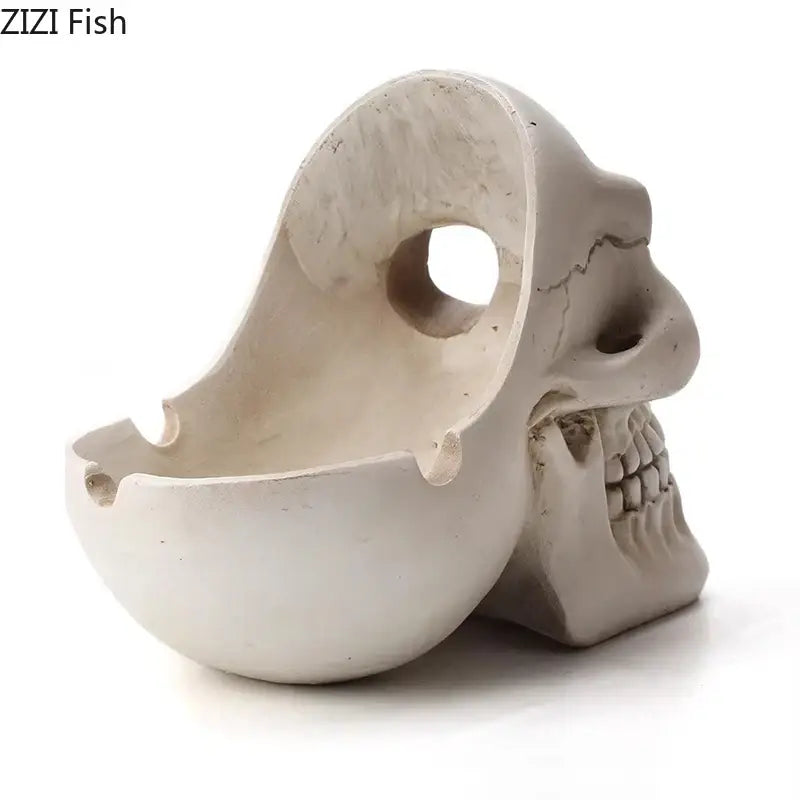 Resin Skull Ashtray Decor