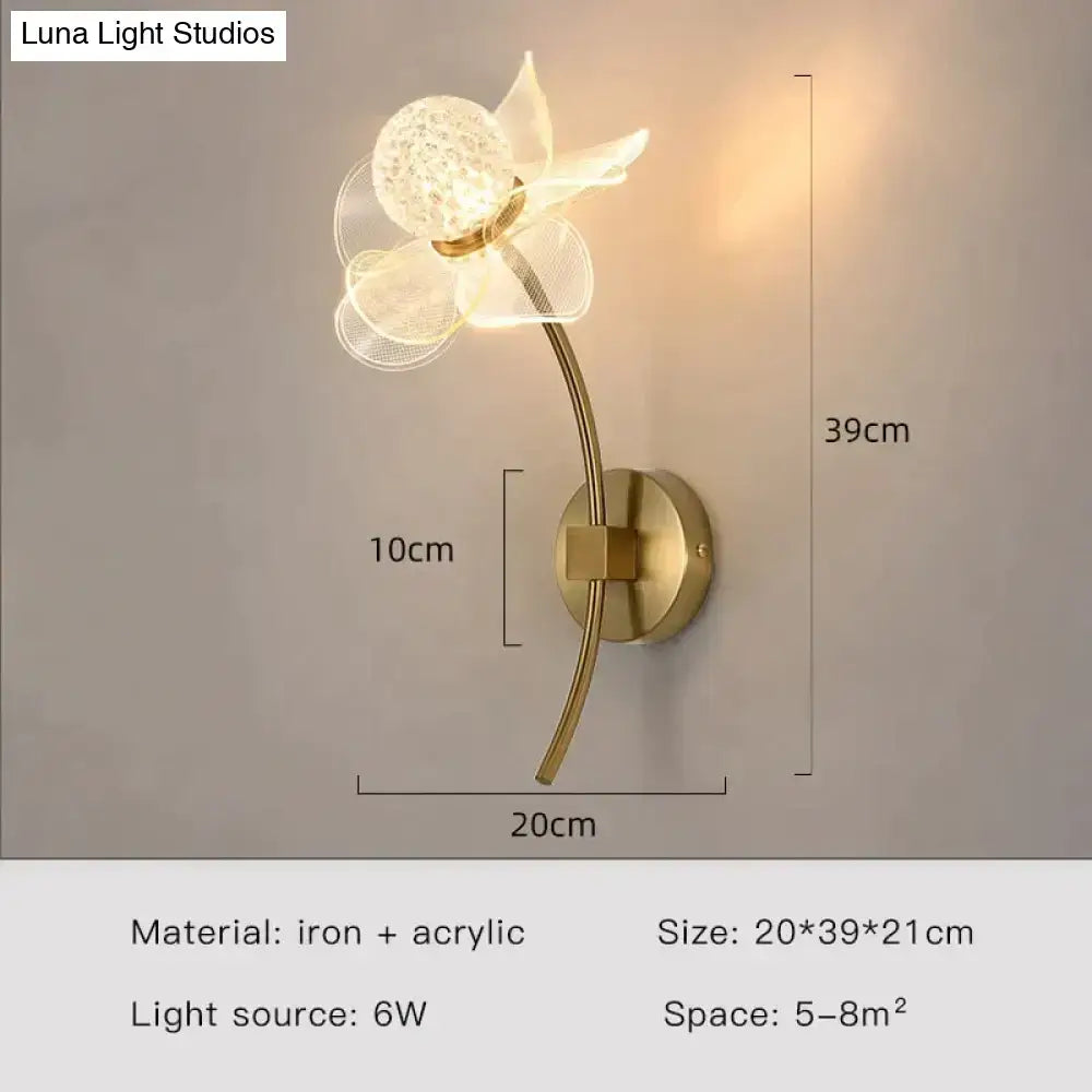 Gold Floral Wall Sconce