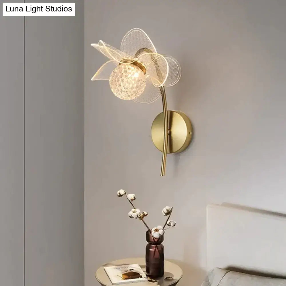 Gold Floral Wall Sconce