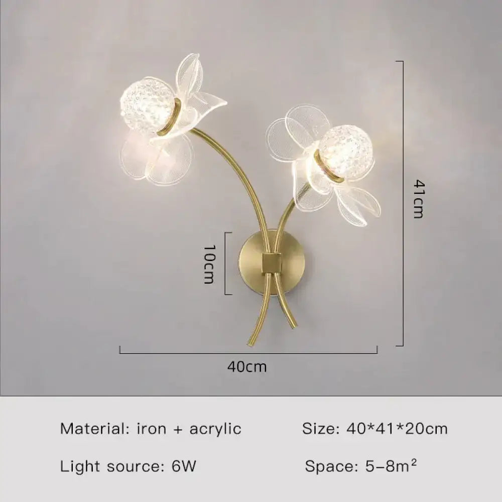 Gold Floral Wall Sconce