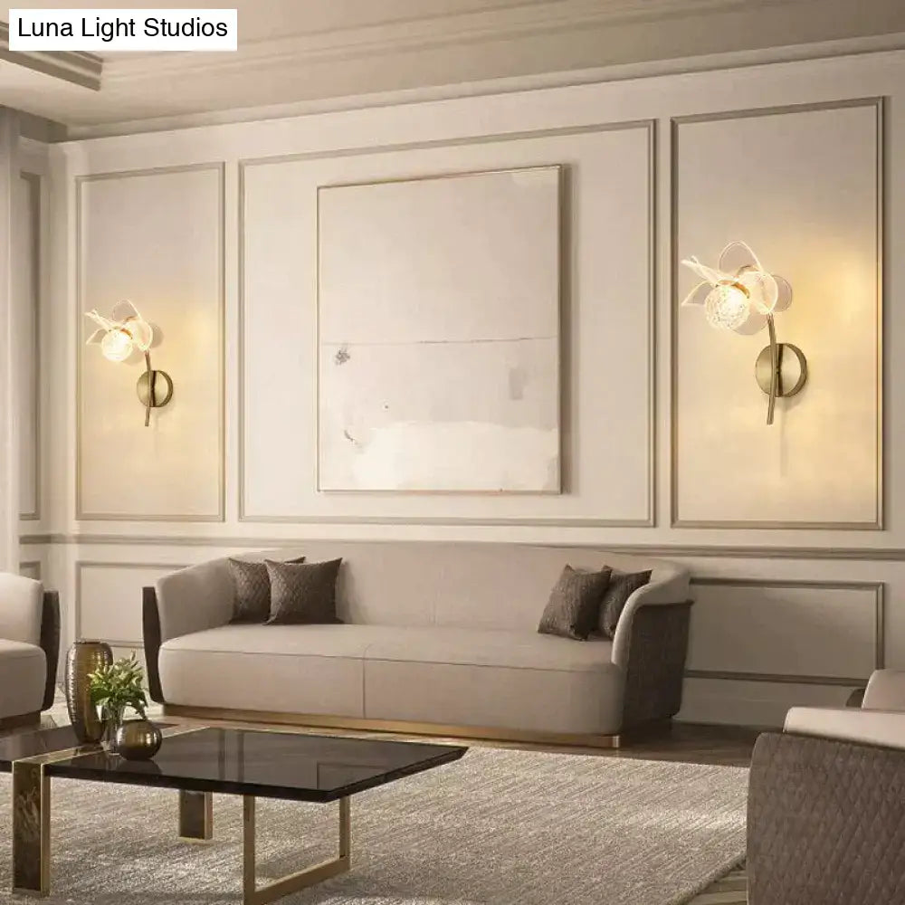 Gold Floral Wall Sconce