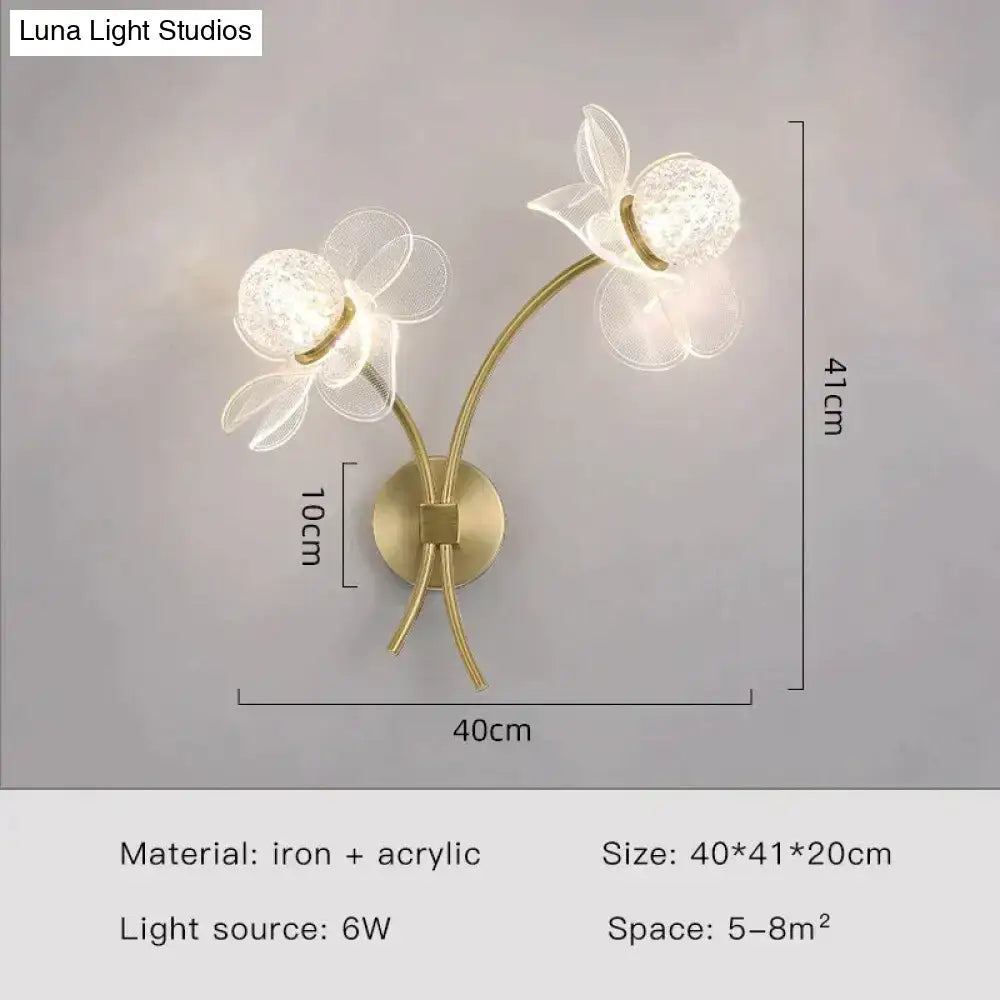 Gold Floral Wall Sconce