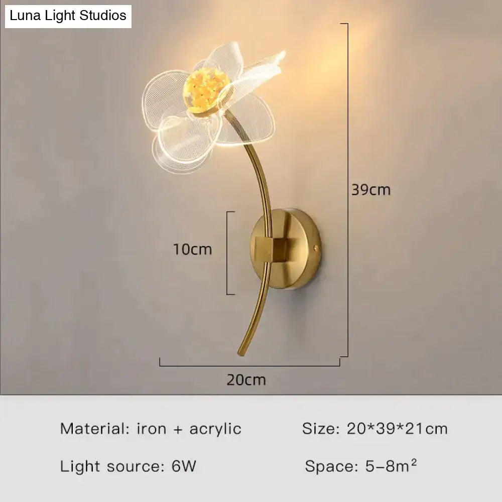 Gold Floral Wall Sconce