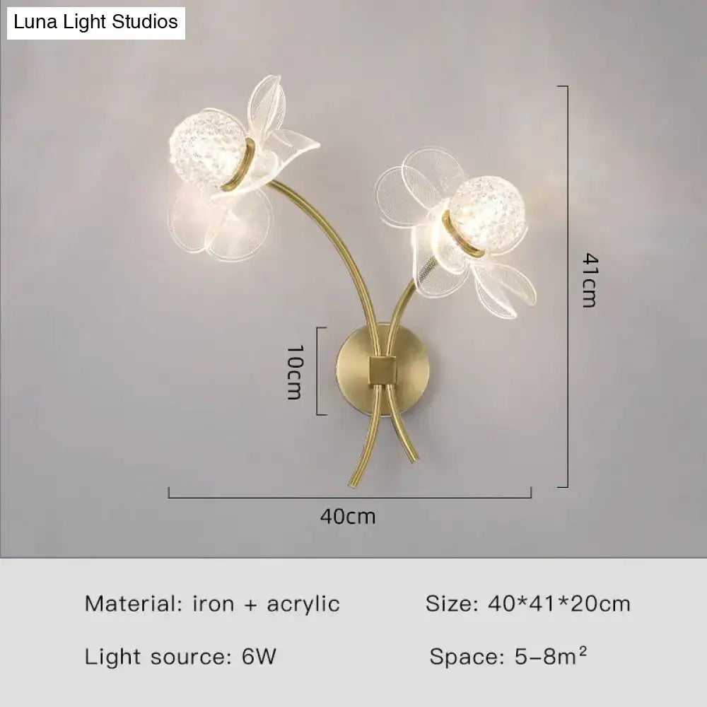 Gold Floral Wall Sconce