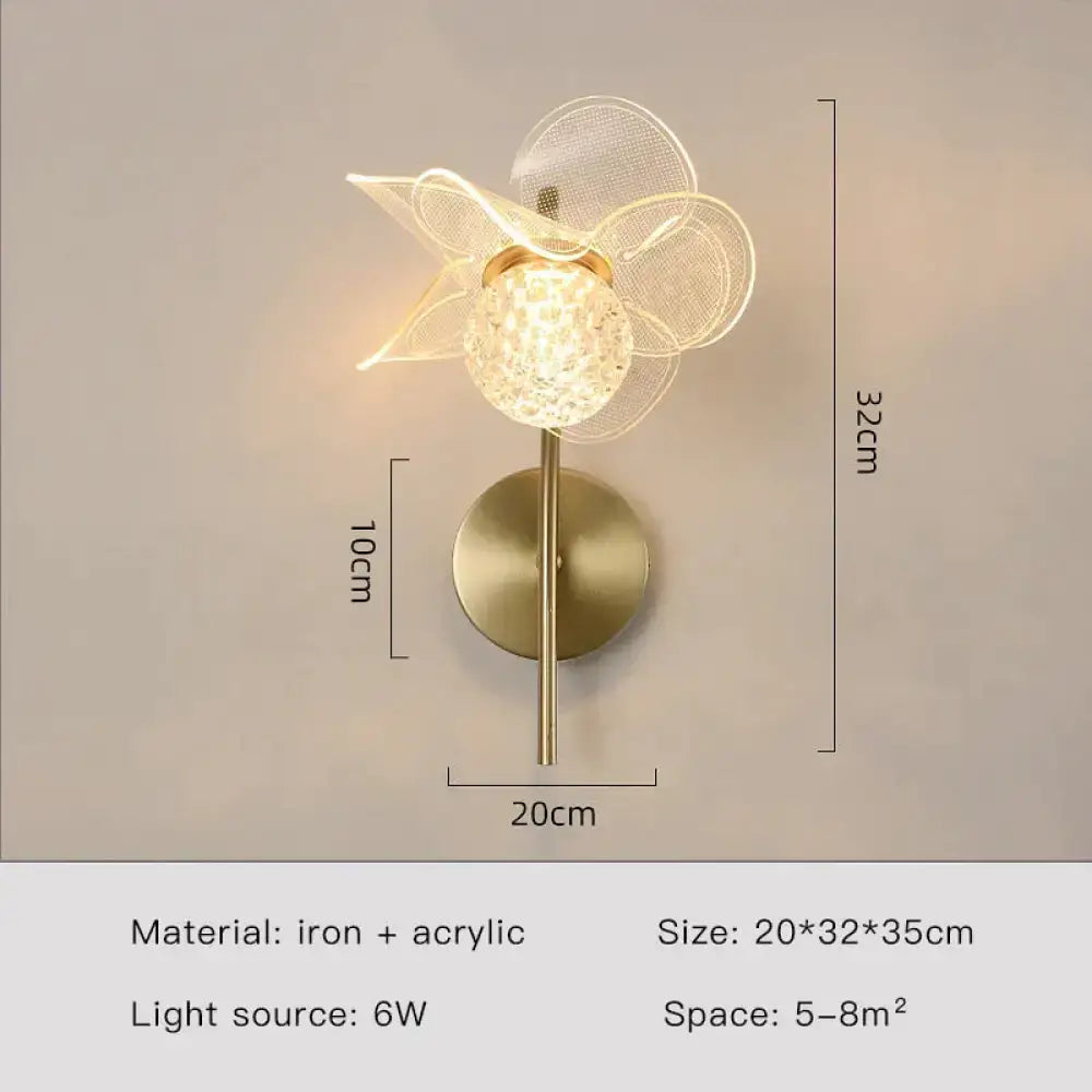 Gold Floral Wall Sconce